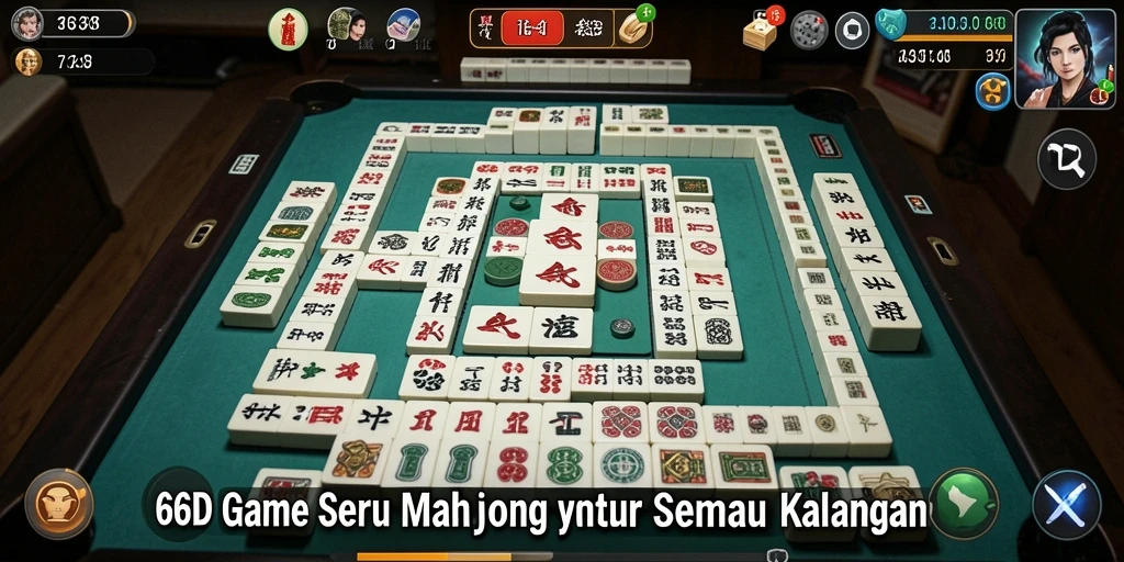 Gameplay seru Mahjong di 66D yang penuh warna.