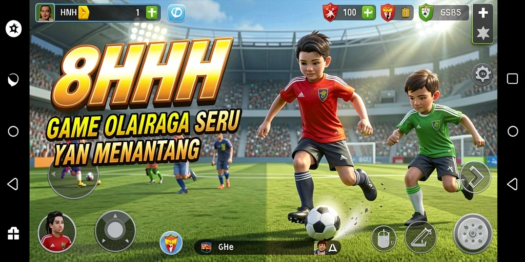 Tampilan gameplay seru dalam 8HHH dengan berbagai cabang olahraga.