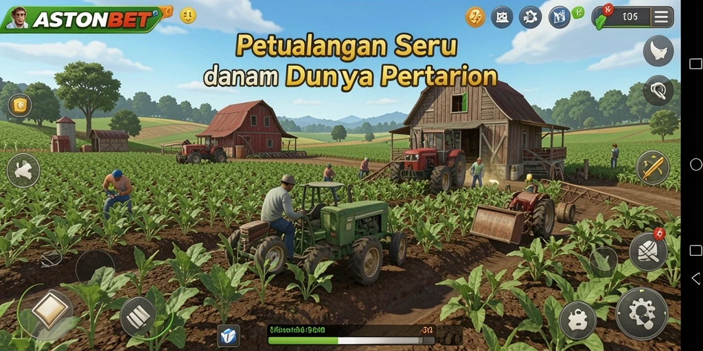 Tangkapan layar gameplay seru ASTONBET dengan aktivitas bertani yang menarik.