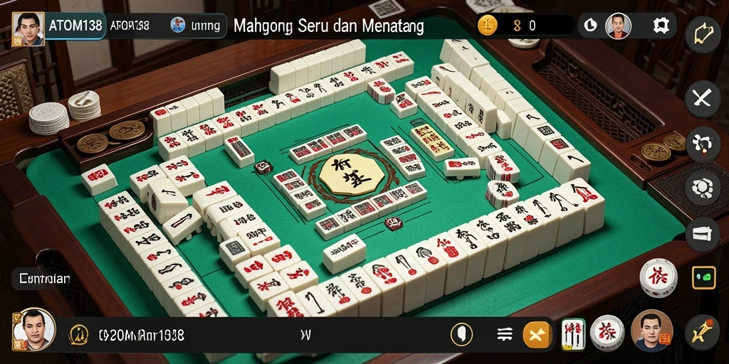 Gameplay seru ATOM138 yang menampilkan papan Mahjong klasik.