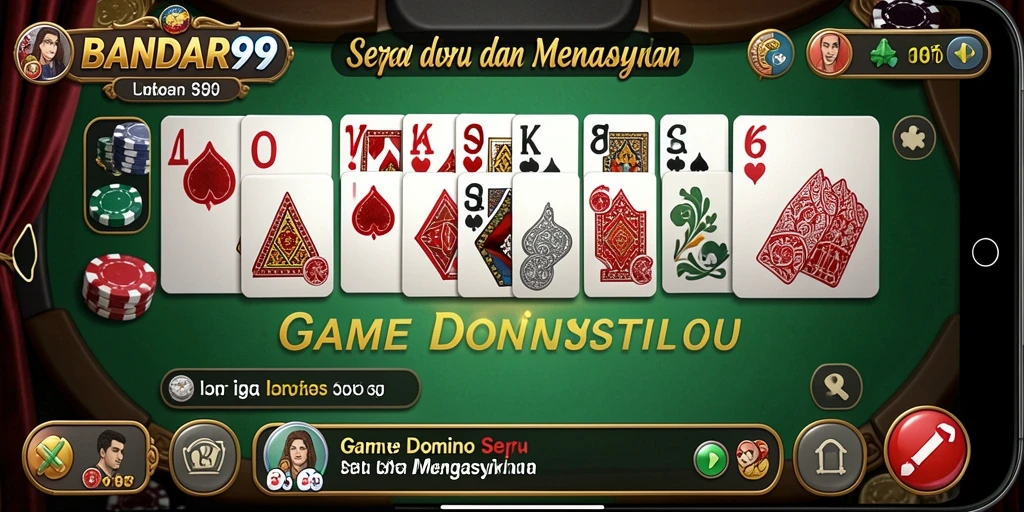 Tampilan gameplay seru saat memainkan game Domino BANDAR99.