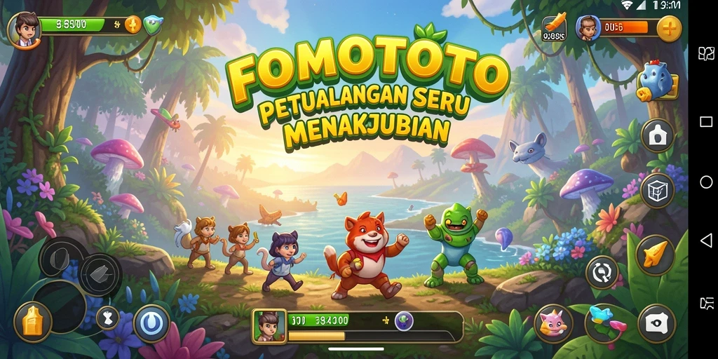 Tangkapan layar gameplay FOMOTOTO yang menampilkan aksi petualangan yang menarik.