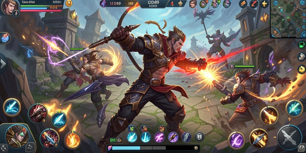 Screenshot IDR89 menampilkan aksi pertempuran seru dan strategi tim.