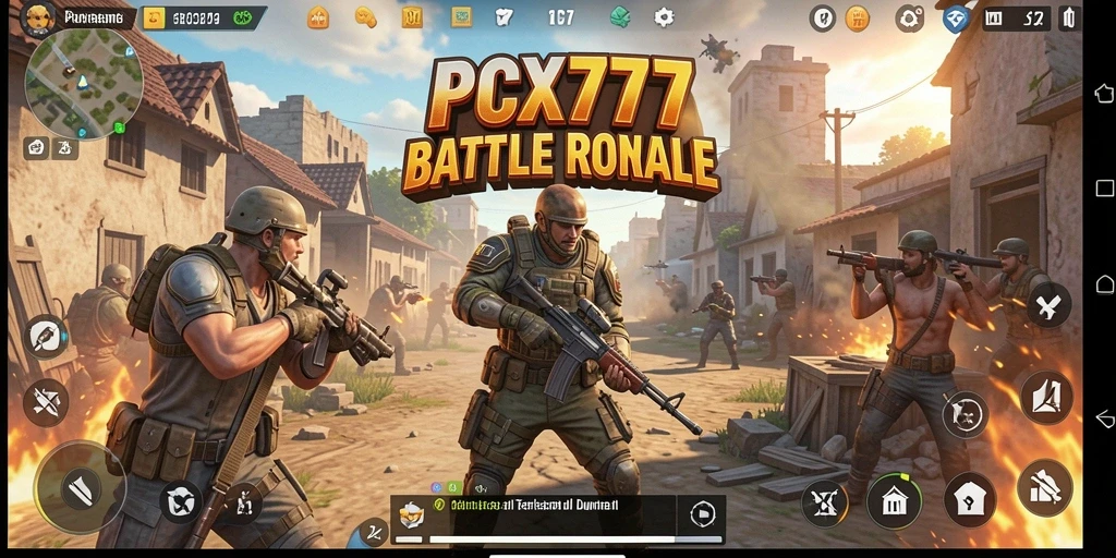 Tampilan gameplay yang intens di PCX777 Battle Royale.