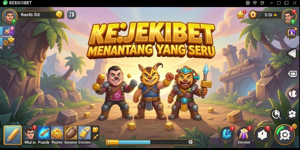 Tampilan gameplay REJEKIBET yang penuh warna dan menantang.