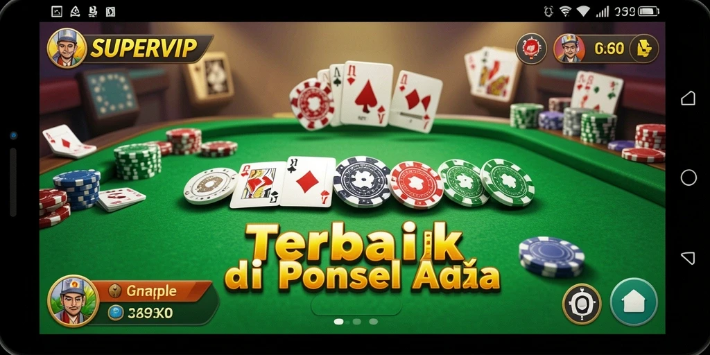 Screenshot gameplay SUPERVIP yang menampilkan serunya permainan Gaple.