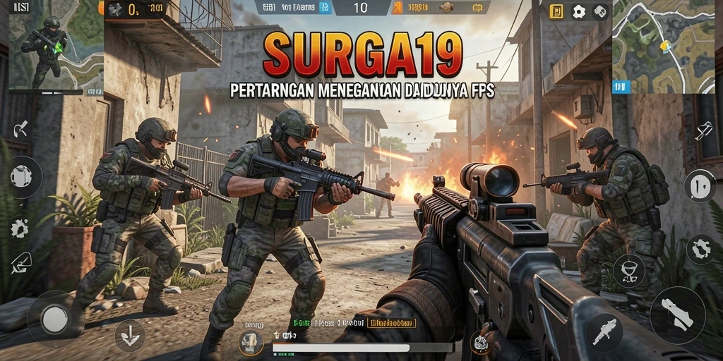 Screenshot game SURGA19 menampilkan aksi tembak-menembak yang mendebarkan.