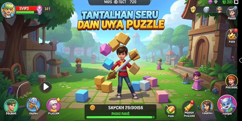 Tangkapan layar gameplay SVIP3 dengan tantangan puzzle yang menarik.