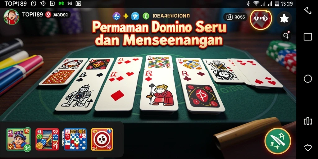 Screenshot gameplay TOPI189 menampilkan aksi seru permainan Domino.