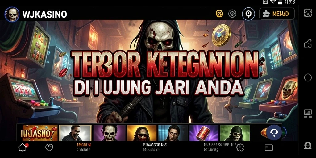 Gameplay WJKASINO menampilkan suasana horror yang intens dan menakutkan.